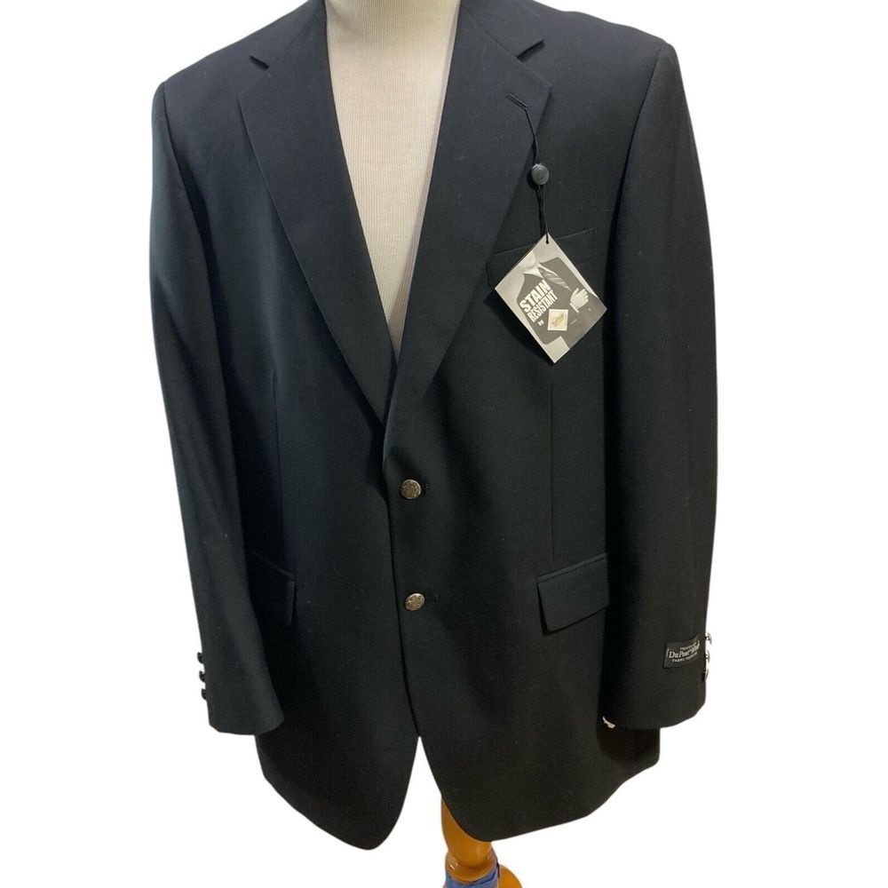 NWT Wall Street Collection Blazer Jacket 44L Wool Blend Teflon Coated DuPont